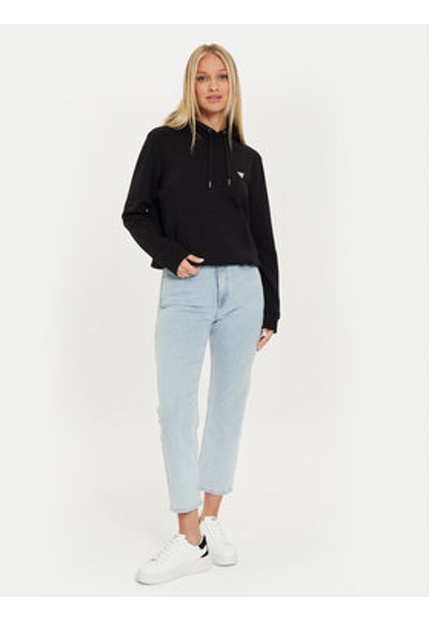 Guess Jeans Bluza W4YQ04 KC811 Czarny Classic Fit. Kolor: czarny. Materiał: bawełna