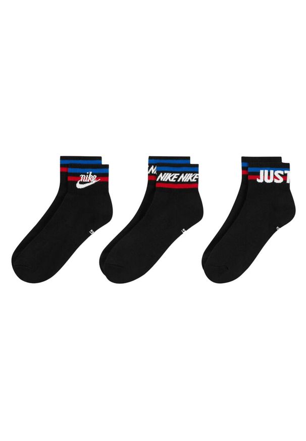 Nike - Skarpety Unisex Dla Dorosłych Essentials Everyday (zestaw 3 Sztuk). Kolor: czarny. Sport: turystyka piesza