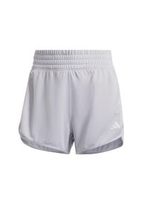 Adidas - Szorty Pacer Essentials Knit High-Rise. Kolor: szary. Materiał: materiał