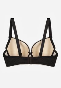 Born2be - Czarno-Beżowy Biustonosz Ozdobiony Cyrkoniami i Koronką Corraella. Kolor: czarny. Materiał: koronka. Wzór: koronka, aplikacja #2
