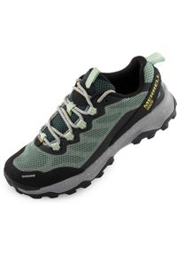 Damskie buty outdoor Merrell Strike GTX, wodoodporne, oliwkowe. Kolor: niebieski, wielokolorowy, zielony. Styl: sportowy #1