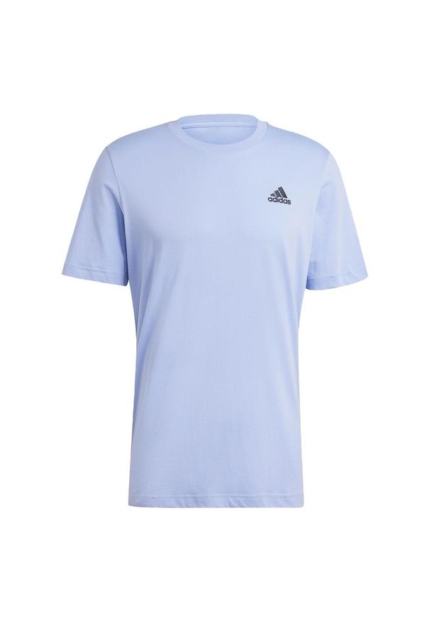 Adidas - Essentials Single Jersey Embroidered Small Logo Tee. Kolor: niebieski. Materiał: jersey