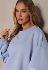 Renee - Niebieski Komplet Dresowy z Polarową Podszewką Bluza i Joggery Ziline. Kolor: niebieski. Materiał: dresówka, polar