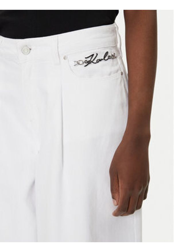 Karl Lagerfeld - KARL LAGERFELD Jeansy A2W10158 Biały Wide Leg. Kolor: biały