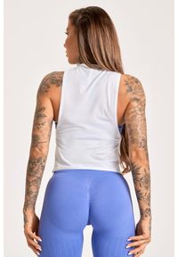 GYM GLAMOUR - Tank Top fitness damski Gym Glamour fitness damski Gym Glamour sport. Kolor: biały. Sport: fitness