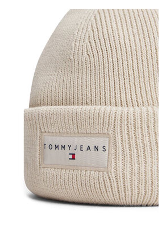 Tommy Jeans Czapka Tjw Linear Beanie AW0AW17913 Écru. Materiał: materiał, bawełna