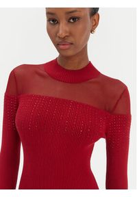 Guess Sukienka dzianinowa W6RK98 Z2YJ2 Czerwony Slim Fit. Kolor: czerwony. Materiał: wiskoza #3