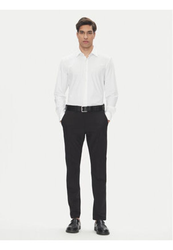 BOSS Koszula P-Hank 50539391 Biały Slim Fit. Kolor: biały. Materiał: syntetyk