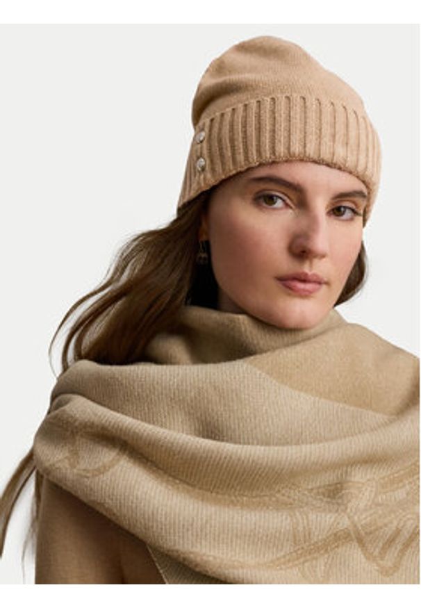 Lauren Ralph Lauren - LAUREN RALPH LAUREN Czapka 454P04510002 Beżowy. Kolor: beżowy. Materiał: wełna
