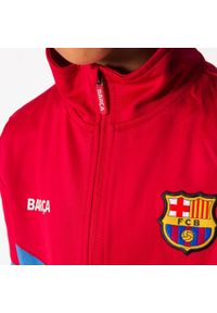 Dres piłkarski dziecięcy FC Barcelona 23/24. Kolor: czerwony, wielokolorowy, niebieski. Materiał: dresówka