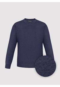 Pako Lorente - PAKO LORENTE - Granatowy sweter męski v-neck. Kolor: niebieski, czarny. Materiał: bawełna. Sezon: jesień #7