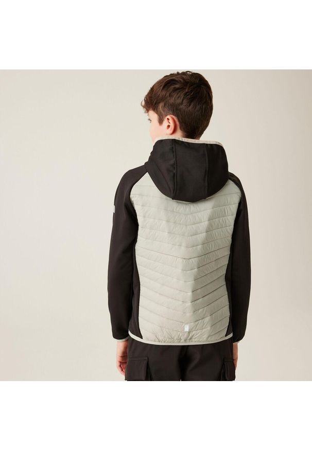Regatta - Kielder Hybrid VIII Dziecięca wodoodporna kurtka z przegrodami. Kolor: wielokolorowy, brązowy, zielony. Materiał: polar, puch. Styl: sportowy, elegancki
