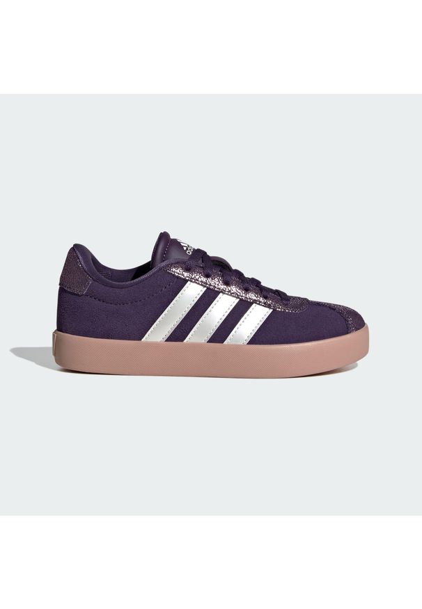 Adidas - Buty dla dzieci VL Court 3.0. Okazja: na uczelnię. Kolor: fioletowy, biały, wielokolorowy. Sport: joga i pilates