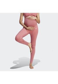 Adidas - Yoga 7/8 Leggings (Maternity). Kolekcja: moda ciążowa. Kolor: różowy. Materiał: materiał