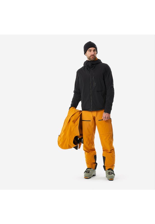 WEDZE - Bluza skiturowa męska Wedze Wilder. Kolor: wielokolorowy, brązowy, czarny. Materiał: poliester, poliamid, materiał, elastan. Sezon: zima, wiosna. Sport: narciarstwo