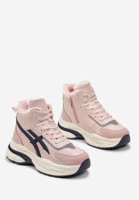 Born2be - Różowe Sneakersy za Kostkę na Platformie Eloriane. Wysokość cholewki: za kostkę. Kolor: różowy. Sezon: zima. Obcas: na platformie #3