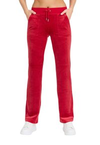 Juicy Couture - JUICY COUTURE Damskie czerwone dresowe spodnie Del Ray Pant, Rozmiar M. Kolor: czerwony. Materiał: dresówka. Długość: długie #5