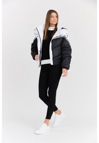 Karl Lagerfeld - KARL LAGERFELD Czarna damska kurtka Colorblock Padded Jacket, Rozmiar S. Kolor: czarny. Materiał: syntetyk, poliamid. Długość rękawa: długi rękaw. Długość: długie