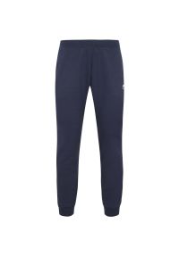 Spodnie Le Coq Sportif Essential, Mężczyźni. Kolor: niebieski. Materiał: materiał, poliester, bawełna. Sport: fitness
