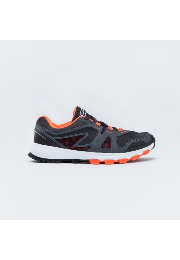 KIPRUN - Buty do biegania dla dzieci Kiprun Grip. Kolor: szary, wielokolorowy, pomarańczowy, czerwony, niebieski. Materiał: syntetyk, materiał. Szerokość cholewki: normalna. Sport: bieganie