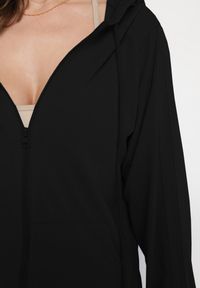 Born2be - Czarny 2-częściowy Komplet Dresowy Bluza z Kapturem Spodnie z Gumką w Pasie Regulowane Tellfana. Kolor: czarny. Materiał: dresówka #5