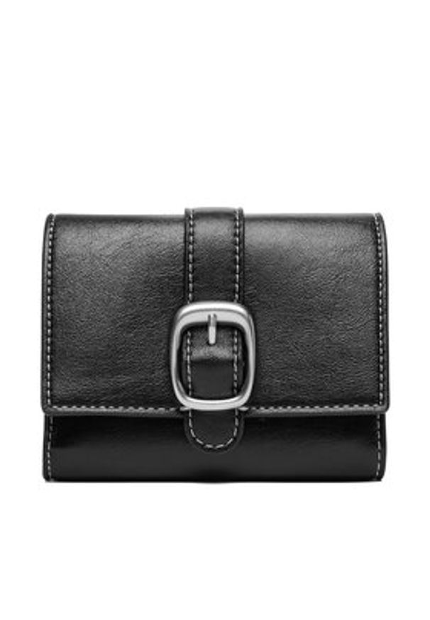 Calvin Klein Portfel Buckle 2 In 1 Wallet LV04F1168G Czarny. Kolor: czarny. Materiał: skóra