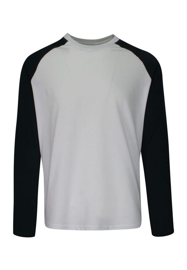 Brave Soul - Dwukolorowy T-Shirt Męski, Biało-Czarny, Koszulka z Długim Rękawem, Longsleeve -BRAVE SOUL. Okazja: na co dzień. Kolor: wielokolorowy, biały, czarny. Materiał: bawełna. Długość rękawa: długi rękaw. Długość: długie. Sezon: jesień, zima. Styl: klasyczny, casual