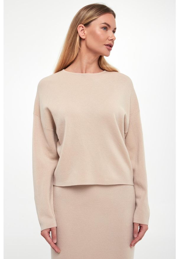 Marella - Sweter damski wełniany Grinta MARELLA MONOCHROME. Materiał: wełna