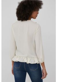 XT Studio bluzka damska kolor beżowy gładka. Okazja: na co dzień. Kolor: beżowy. Materiał: tkanina. Wzór: gładki. Styl: casual #4