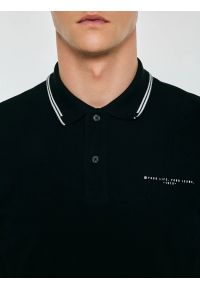 Big-Star - Koszulka męska polo czarna Wladym 906. Typ kołnierza: polo. Kolor: czarny. Materiał: dzianina. Wzór: nadruk. Styl: klasyczny #10