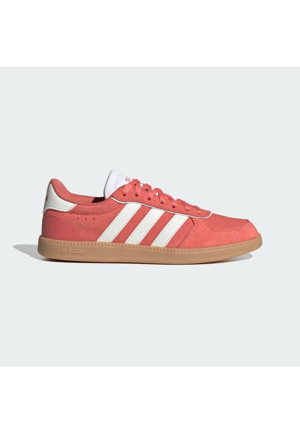 Adidas - Buty Breaknet Sleek. Kolor: czerwony, biały, wielokolorowy. Wzór: gładki. Styl: klasyczny, sportowy