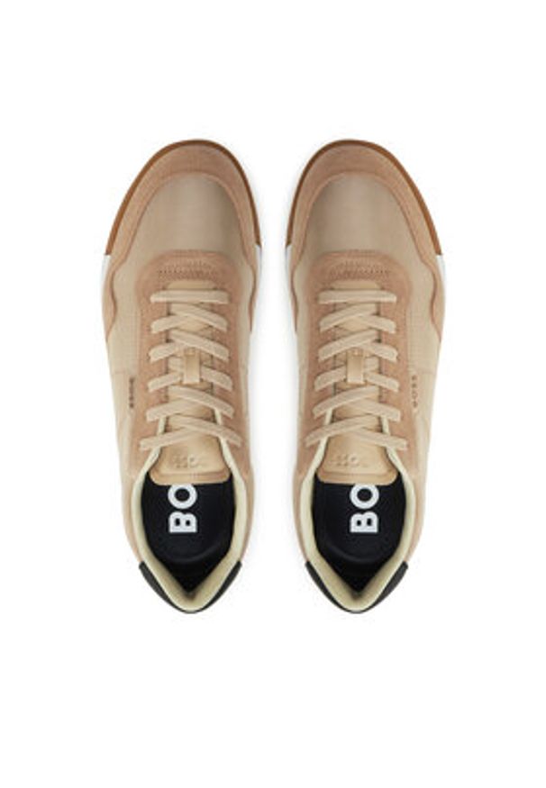 BOSS Sneakersy Titanium 50536524 Beżowy. Kolor: beżowy. Materiał: zamsz, skóra