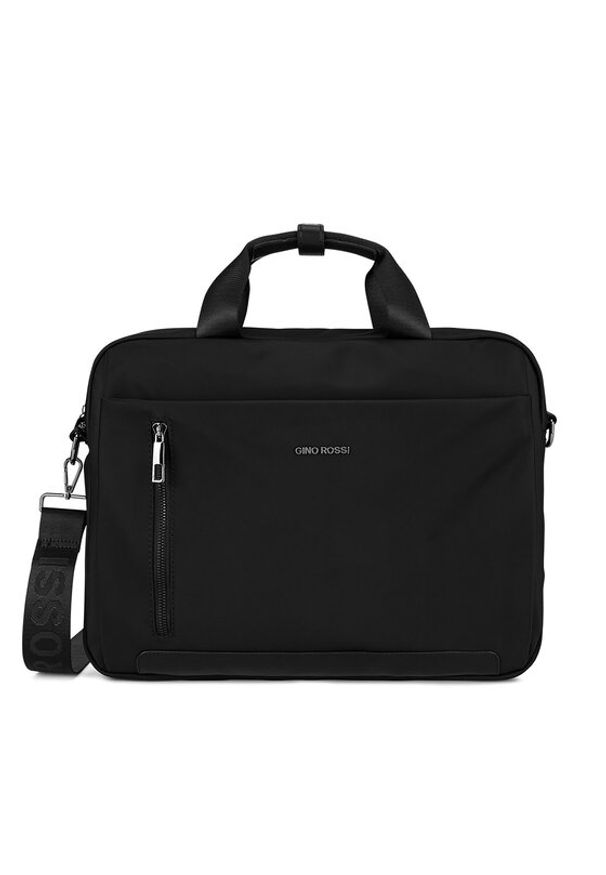 Gino Rossi Torba na laptopa C-GIN-K-011-CCC-06 Czarny. Kolor: czarny. Materiał: poliester, materiał