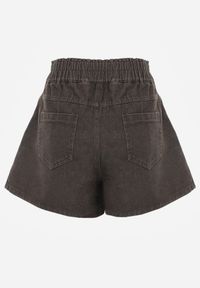 Renee - Brązowe Jeansowe Szorty Casual z Bawełny Luźne z Gumką w Pasie Illiara. Okazja: na co dzień. Kolekcja: plus size. Kolor: brązowy. Materiał: bawełna, jeans. Długość: krótkie. Styl: casual #3