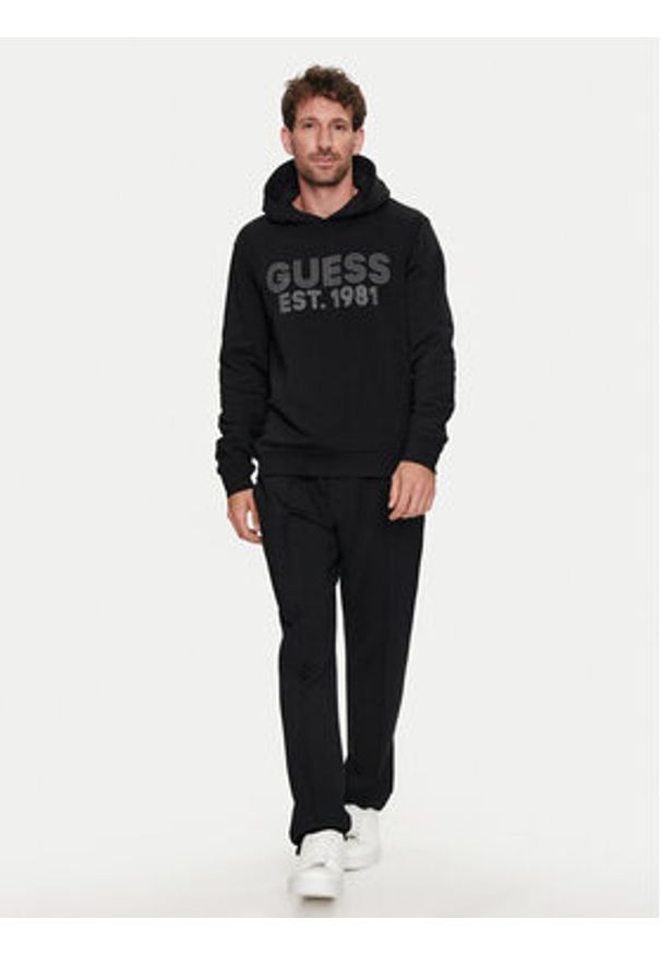 Guess Bluza M4YQ36 K9Z21 Czarny Regular Fit. Kolor: czarny. Materiał: syntetyk, bawełna