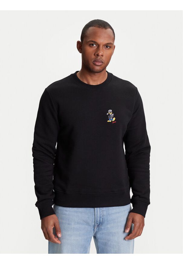Karl Lagerfeld - KARL LAGERFELD Bluza 705099 553930 Czarny Regular Fit. Typ kołnierza: dekolt w karo. Kolor: czarny. Materiał: bawełna