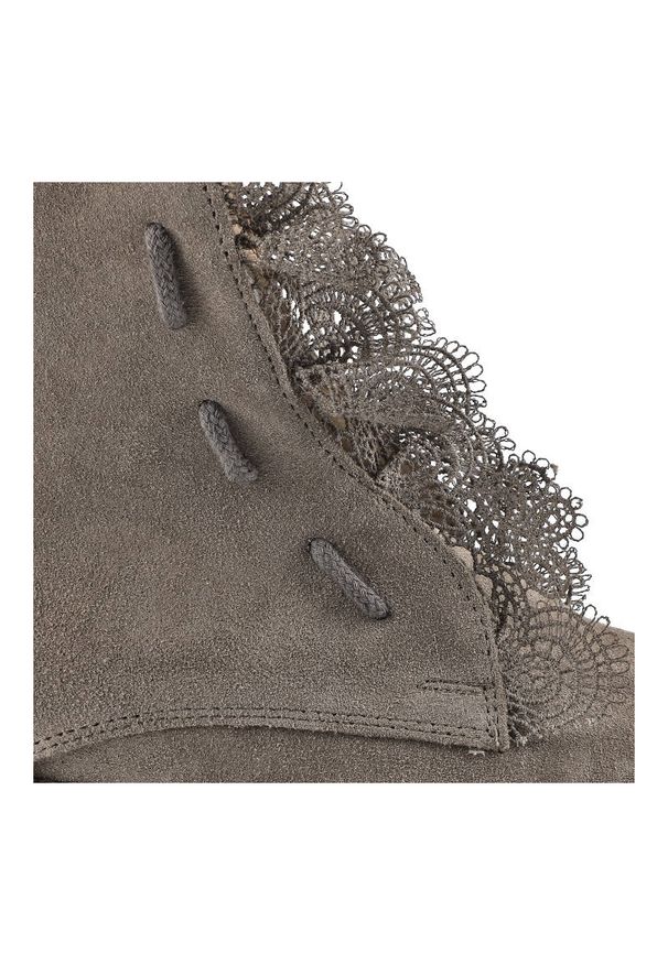 Exquisite - Botki EXQUISITE 1041 Almond Welur. Materiał: welur