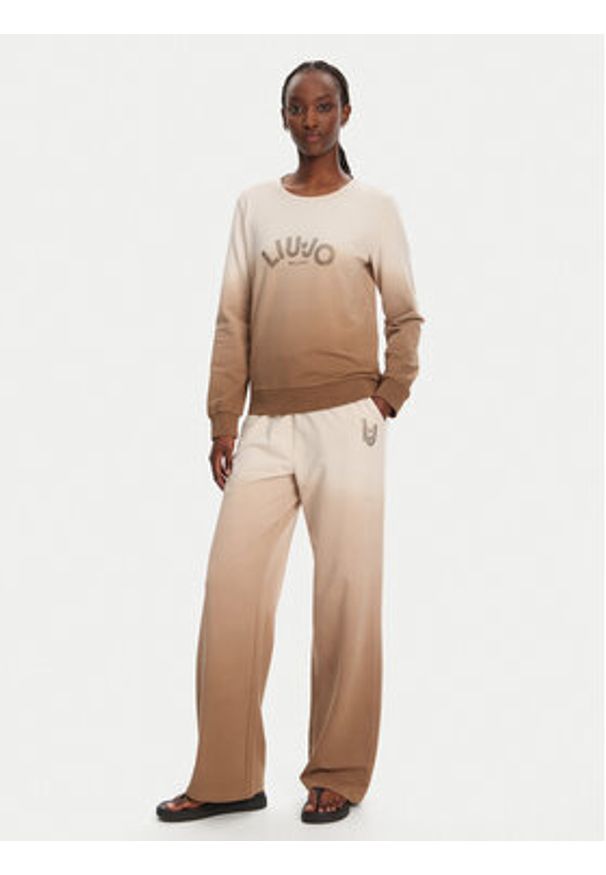 Liu Jo Sport Bluza TA5114 FS090 Beżowy Regular Fit. Kolor: beżowy. Materiał: bawełna. Styl: sportowy