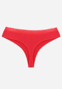 Born2be - Czerwone Majtki Stringi z Bawełną Ozdobione Koronką Thelanthe. Kolor: czerwony. Materiał: bawełna, koronka. Wzór: aplikacja, koronka #2