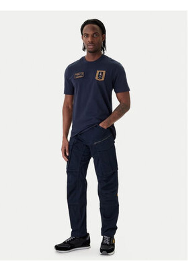 Aeronautica Militare T-Shirt 261TS2544UJ00592 Granatowy Regular Fit. Kolor: niebieski. Materiał: bawełna