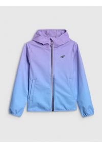 4f - 4F Kurtka softshell wiatroodporna membrana 5000 dziewczęca - multikolor 152 (11-12 lat). Kolor: wielokolorowy. Materiał: softshell. Sezon: lato #1