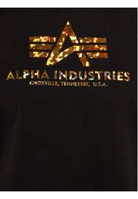 Alpha Industries T-Shirt Basic Print 116050HP Czarny Relaxed Fit. Kolor: czarny. Materiał: bawełna. Wzór: nadruk