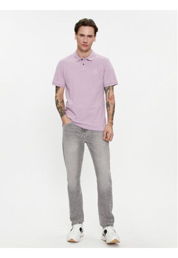 BOSS - Boss Polo Passenger 50507803 Fioletowy Slim Fit. Typ kołnierza: polo. Kolor: fioletowy. Materiał: bawełna