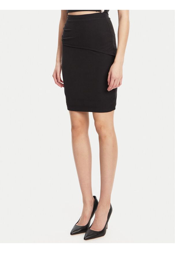 Guess Spódnica mini W5YD64 KAQL2 Czarny Regular Fit. Kolor: czarny