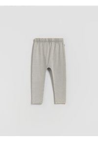 Reserved - Bawełniane legginsy - ciemnoszary. Kolor: szary. Materiał: bawełna