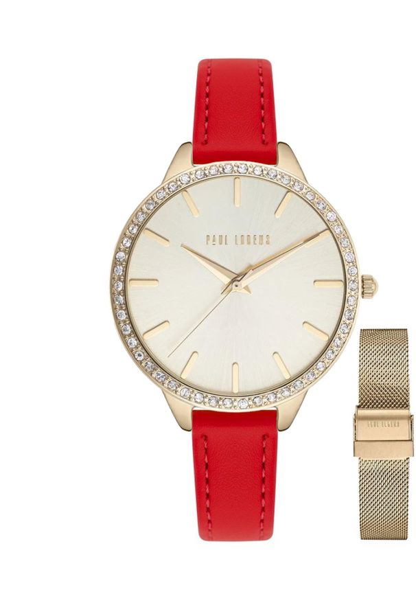 Zegarek damski Paul Lorens LARA 11312B2-4D1 skórzany pasek + siatka mesh. Materiał: skóra, mesh