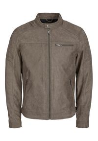 Jack & Jones Kurtka z imitacji skóry Rocky 12147218 Szary Regular Fit. Kolor: szary. Materiał: skóra #2