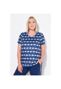 ULLA POPKEN - Damskie Koszulka funkcyjna statki klasyczny krój dekolt w serek rękaw 1/2. Typ kołnierza: dekolt w serek. Kolekcja: plus size. Kolor: niebieski. Materiał: poliester, materiał, elastan #1