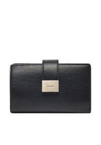 Calvin Klein Portfel damski Hardware Snap Medium Bifold K60K612961 Czarny. Kolor: czarny. Materiał: skóra
