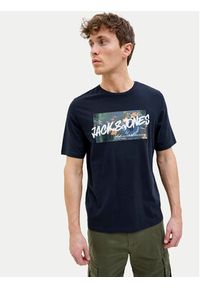 Jack & Jones - Jack&Jones T-Shirt Hawaii 12269324 Granatowy Standard Fit. Kolor: niebieski. Materiał: bawełna